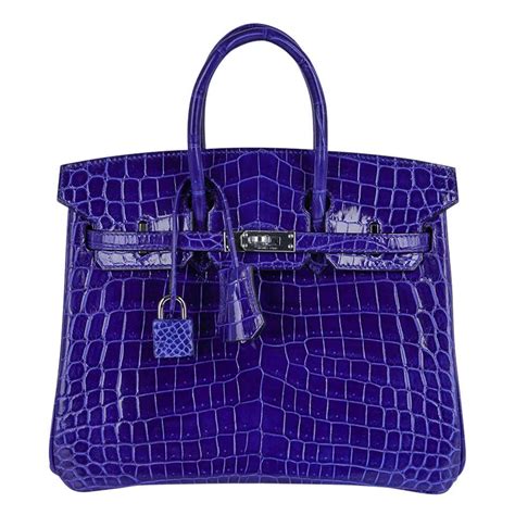 hermes birkin alligator blue|Hermes Birkin 25 crocodile.